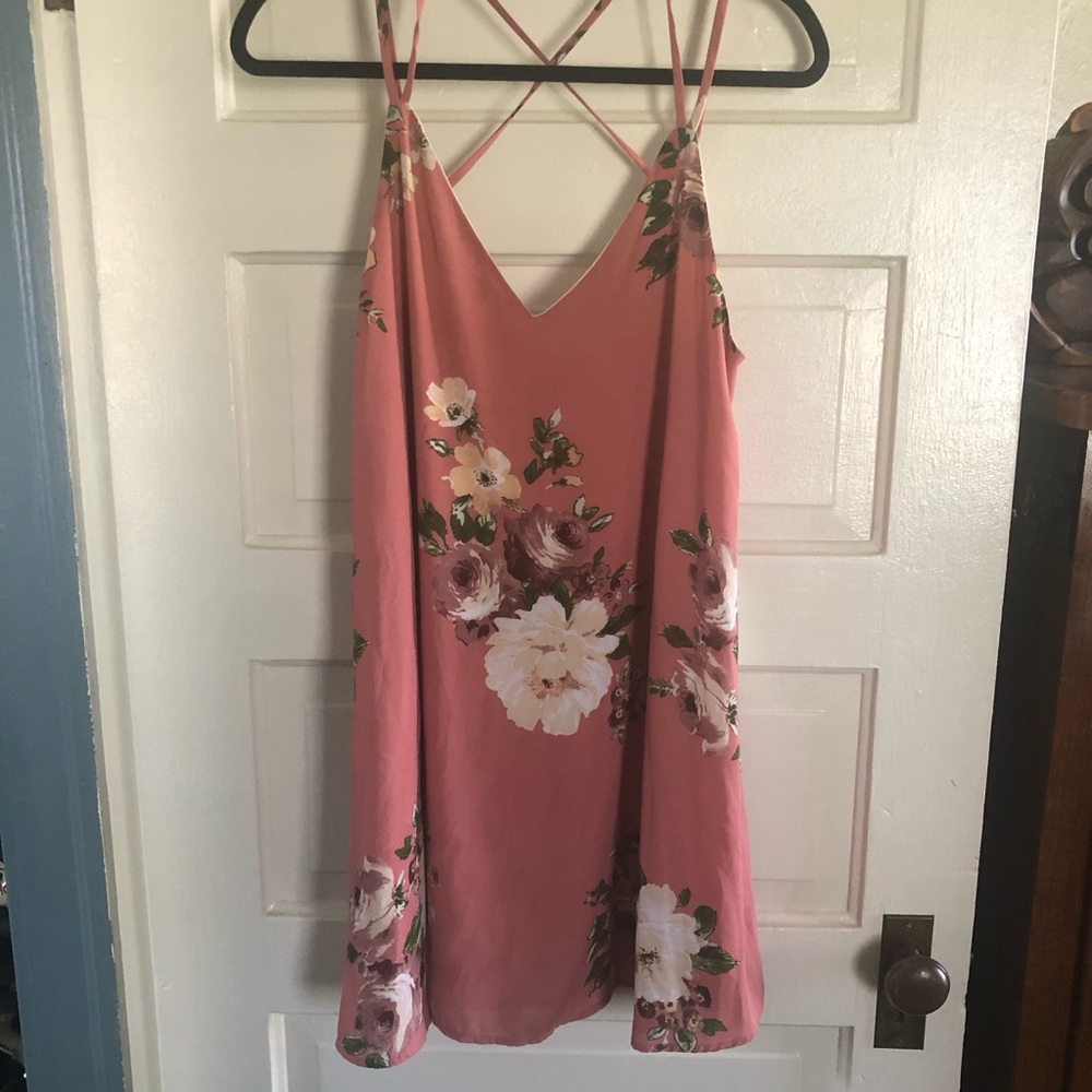 Pink floral dress